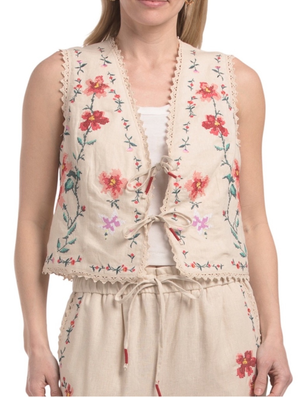 BNWT Calypso St Barth emboidered vest